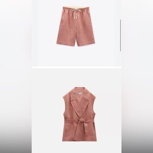 ZARA 2pcs set ( WAISTCOAT WITH BELT & BERMUDA SHORT)